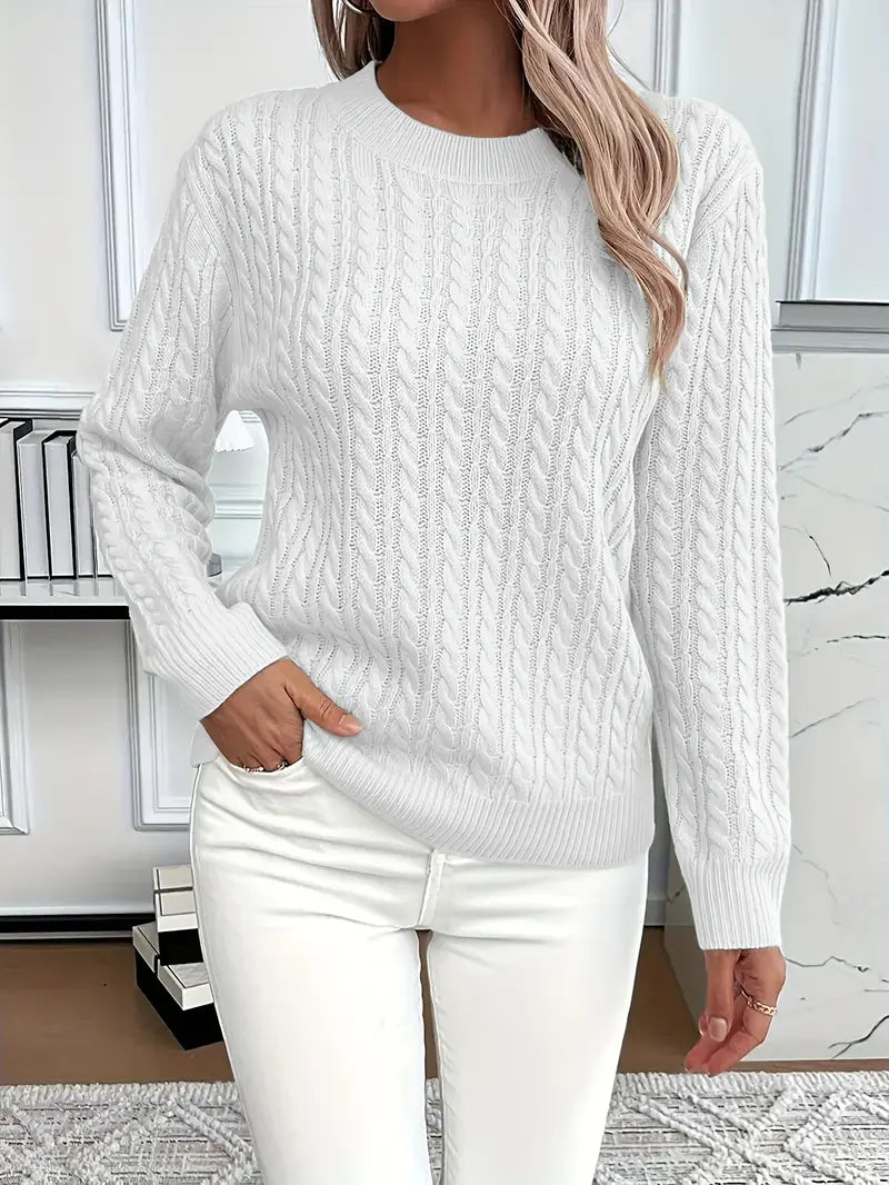 Women's Cable Knit Sweater | Cozy Relaxed Fit Layering Piece for Winter 0