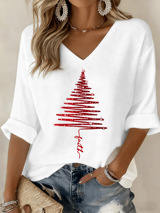 Women's Lightweight Casual Blouse | Stylish V-Neck Top 0