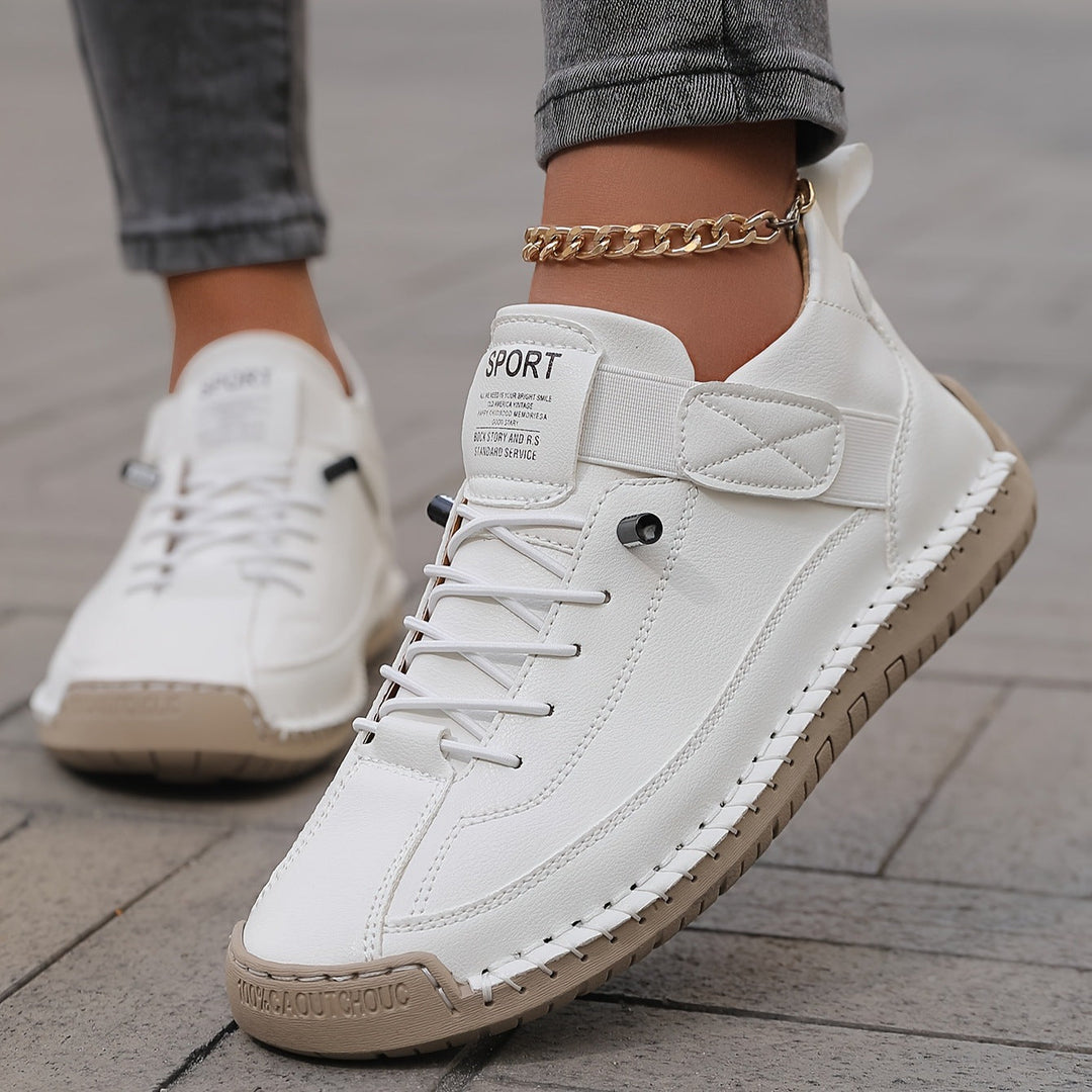 Women's Lightweight Leather Sneakers | Comfortable Supportive Slip-On Shoes 0