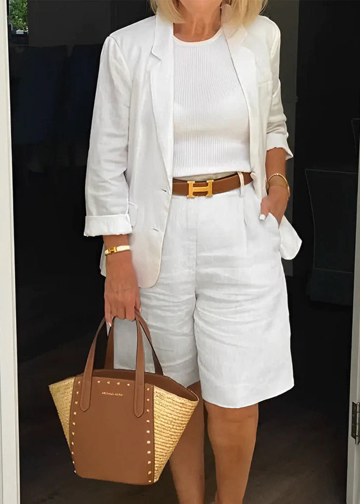 Women's Tailored Blazer Suit Set | Elegant Chic Two-Piece Outfit 0